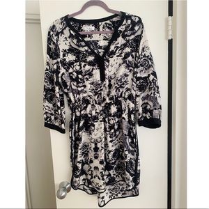 Parker 100% Silk Print Dress, Large